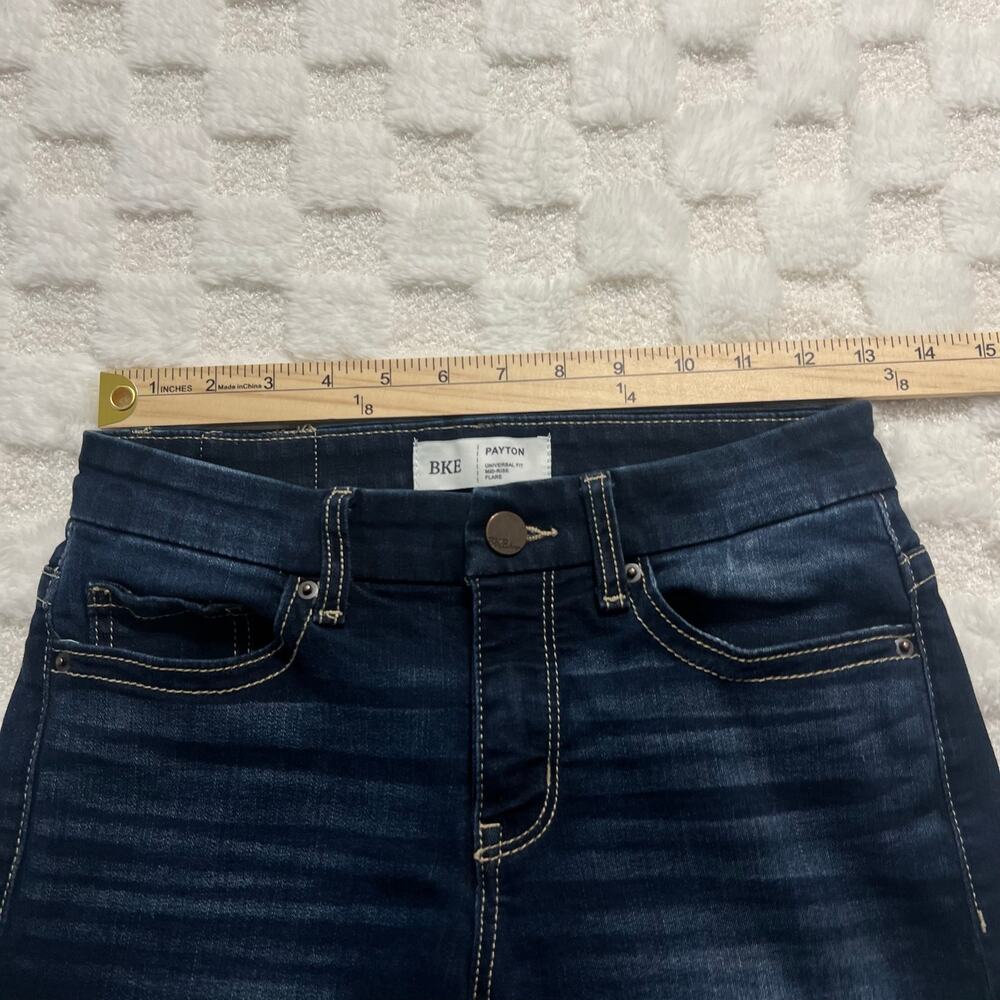 BKE Payton Flare Jeans Women’s Size 24 Dark Wash Mid Rise Stretch - Picture 5 of 10